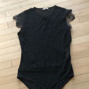 Black lace Zara bodysuit.